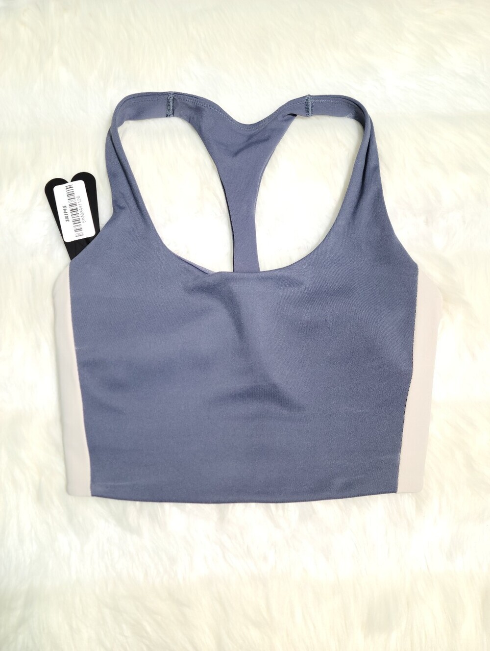 Nike SKIMS Matte Shine Mix T Back Longline Bra Deep Royal Stone Women XXS NEW